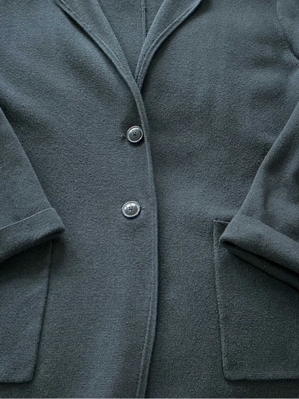 J. Crew Black Classic Knit blazer with Classic Button Front